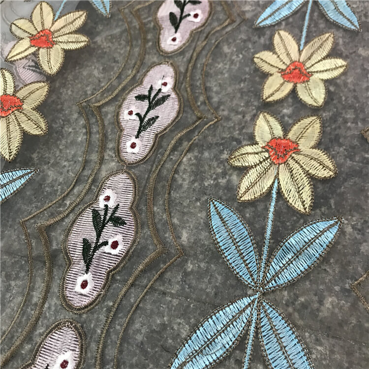 Embroidered Fabric Dress Evening Polyester for Women's Wear Wholesale 3